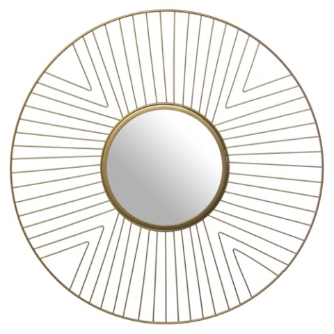 Alexandra House Living Wandspiegel, goldfarben, Metall, 50 x 1,2 cm, rund