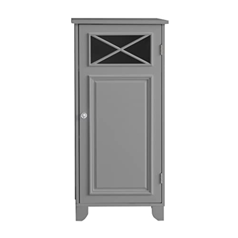 Teamson Home Badezimmer Dawson Bodenschrank Mit Einer Tür Grau EHF-6834G