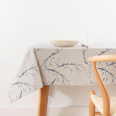Belum 0120-329 Tischdecke, schmutzabweisend, Größe 200 x 155 cm, extraweich, Mehrfarbig, Stoff aus 100% Bio-Baumwolle, Modell 0120-329