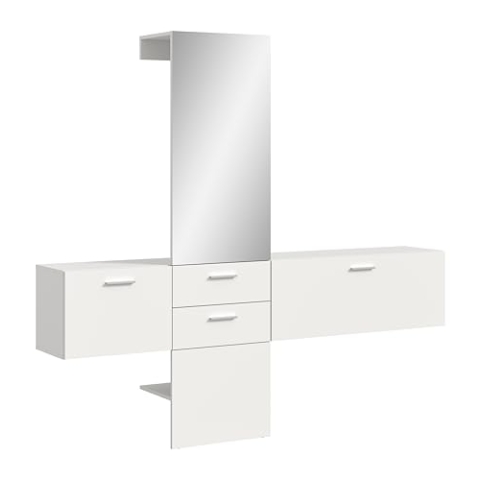xonox.home Garderobe Vaga X7GA9G06 Garderobenkombination Garderoben-Set in weiß Melamin, ca. 208x190x36 cm