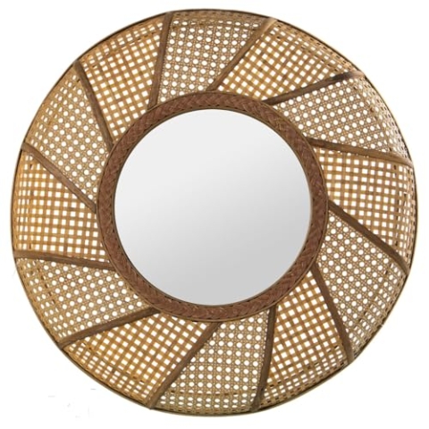Alexandra House Living Wandspiegel, Naturfaser, 8 x 55 x 55 cm, rund