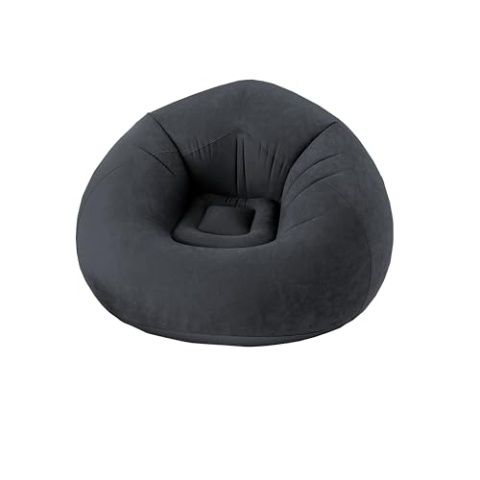 ED ENJOY HOME Aufblasbarer Outdoor-Sessel, 100 x 100 cm, dunkelgrau, 100% PVC beflockt, Kollektion Jardin Borneo