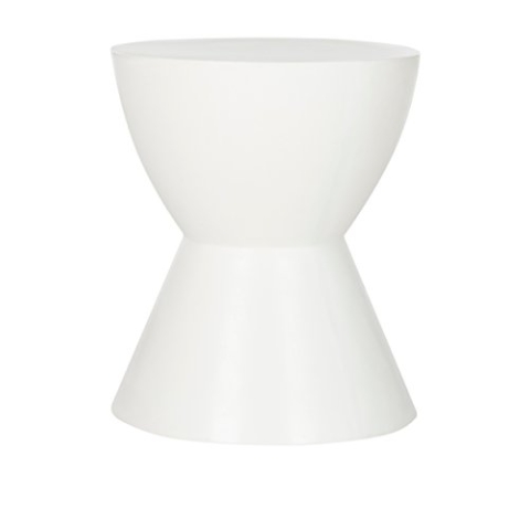 SAFAVIEH Modern Outdoor Cement Stool, in Ivory, 38 X 38 X 44.95