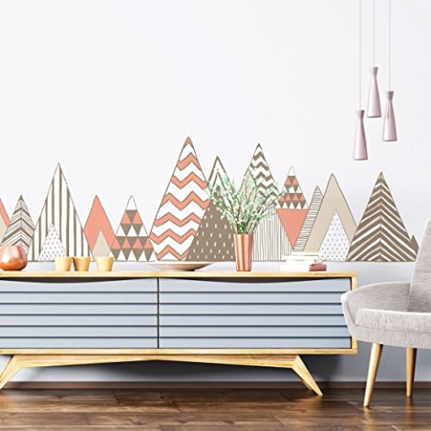 Ambiance-sticker Wandtattoo – Dekoration für Schlafzimmer und Wohnzimmer – Wandaufkleber Riesen Skandinavische Berge Roncador – 120 x 180 cm