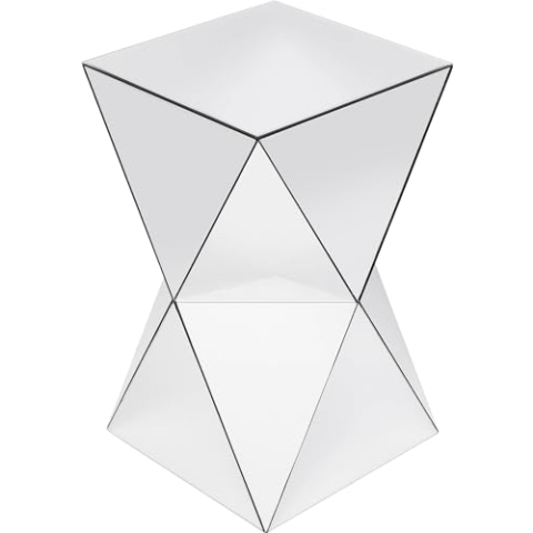 Kare Design Beistelltisch Luxury Triangle, Glas verspiegelt, Nachttisch, geometrische Form, 54x32x32cm (H/B/T)
