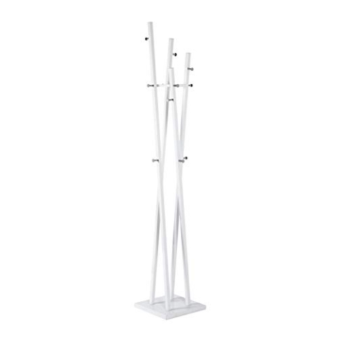 HAKU Möbel Garderobenständer Chrom, weiß, Metall - Maße: B 35 cm x H 192 cm x T 35 cm, Style: Modern