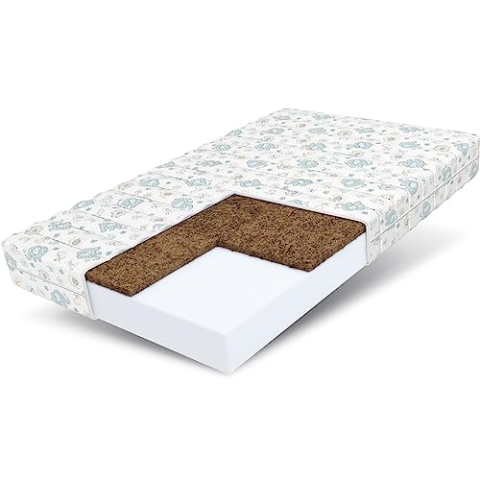 FDM Calm Matratze 90x190 cm Kaltschaum Kindermatratze Höhe 10 cm Härtegrad H3 H4 Öko-Tex Allergikergeeignet Bezug Waschbar Kokosfaser-Einlage Matratzenbezug Dumbo