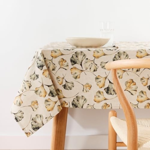 Belum 0120-333 Tischdecke, schmutzabweisend, Größe 250 x 155 cm, extraweich, Mehrfarbig, Stoff aus 100% Bio-Baumwolle, Modell 0120-333