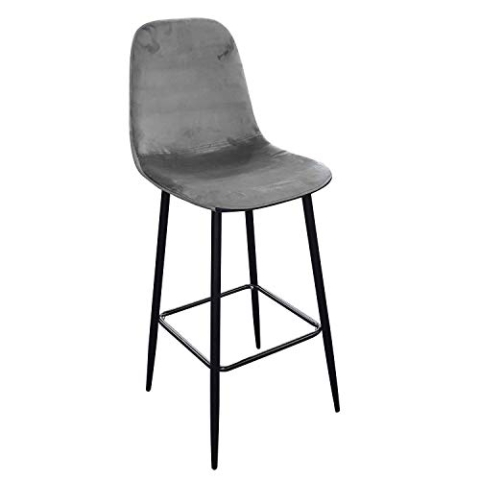 Urban living Barhocker aus Samt Vintage Inou, Höhe 110 cm, Grau