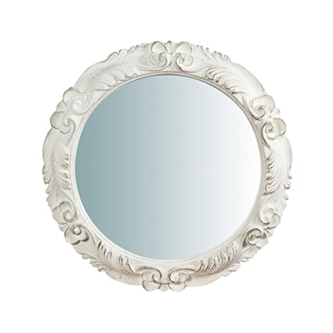 Biscottini Shabby Chic Wandspiegel 65 x 65 cm | Dekorative Wandspiegel | Eingangsspiegel