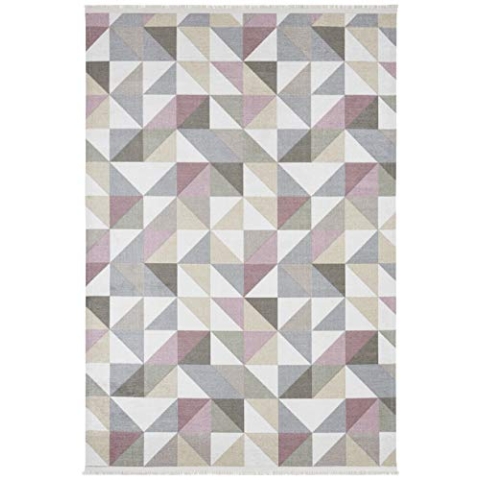 Nouristan Design Teppich mit Fransen Ciaran Rosa Olivgrün, 160x230 cm