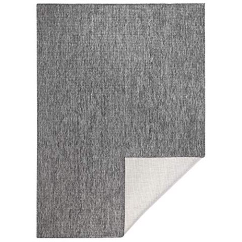 NORTHRUGS In- und Outdoor Teppich Miami 200x290cm - Wendeteppich Wetterfest Modernes Unifarben Design Läufer für Balkon Terrasse Garten Wintergarten Wohnzimmerteppich Wasserfest in Grau Creme
