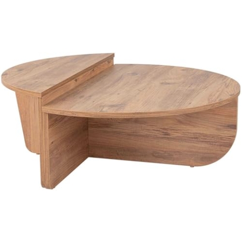Hanah Home Stylish Coffee Table Set (2 Pieces), Atlantic Pine, 90x60x30 & 85x30x35 cm | 100% Melamine Coated Particle Board, 18 mm Thick | Ideal for Modern Living Rooms