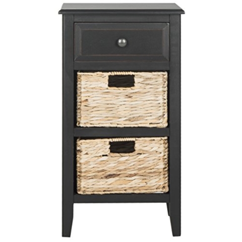 SAFAVIEH Contemporary Wooden Cabinet with 2 Drawers, in Distressed and Black, 30 X 40 X 70