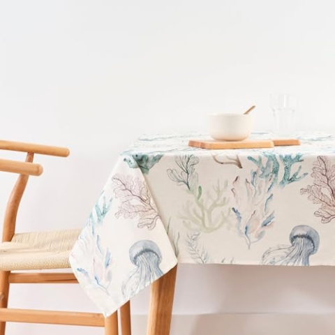 Belum Tischdecke mit Fleckenabweisend, Größe 300 x 140 cm, extraweich, Mehrfarbig, 100, Stoff 100% Bio-Baumwolle, Modell 0120-401