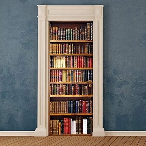 Home Decor Line CR-20315 Bücherregal-Türabdeckung, Applikation, Braun