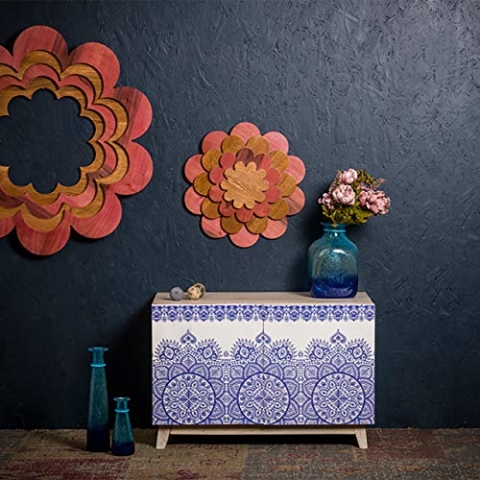 Native Home Sideboard orientalisch, Muster, modern, massiv, mit Türen, Mangoholz, Kommode, HxBxT: 76 x 81 x 45 cm, bunt