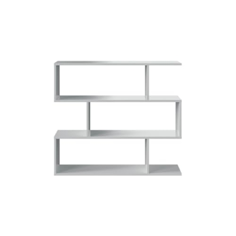 Habitdesign Bücherregal, Modell Athena, weißes Hochglanz-Finish, Maße: 97 cm (Höhe) x 110 cm (Breite) x 24 cm (Tiefe)