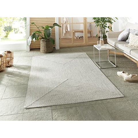 Northrugs Trenzado In- & Outdoor Teppich Wetterfest – Pflegeleicht Handmade-Look für Innen und Außen Gewebter Outdoorteppich Läufer für Balkon, Terrasse, Wohnzimmer, Garten – Leicht Melange, 200x290