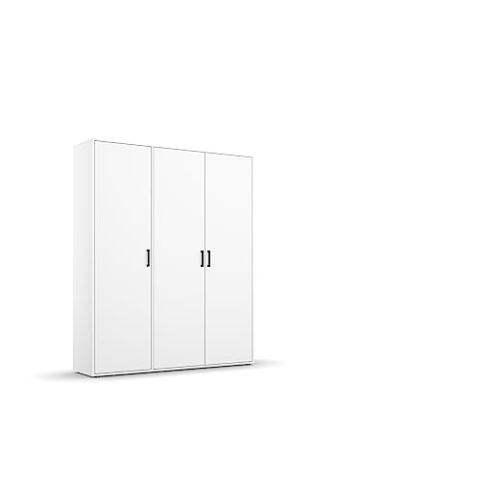 Rauch Möbel Voyager Schrank Kleiderschrank Drehtürenschrank, Alpinweiß, 3-türig, inklusive 1 Kleiderstange, 4 Einlegeböden BxHxT 140x194x53 cm