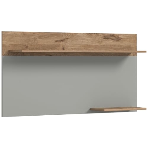 xonox.home Wohnzimmer Celino Wandboard Bücherregal Hängeregal in hellgrau Nb. Abs. Nox Oak, ca.140x70x22 cm