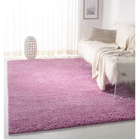 SAFAVIEH Zottelig Teppich für Wohnzimmer, Esszimmer, Schlafzimmer - August Shag Collection, Kurzer Flor, Rosa, 122 X 183 cm
