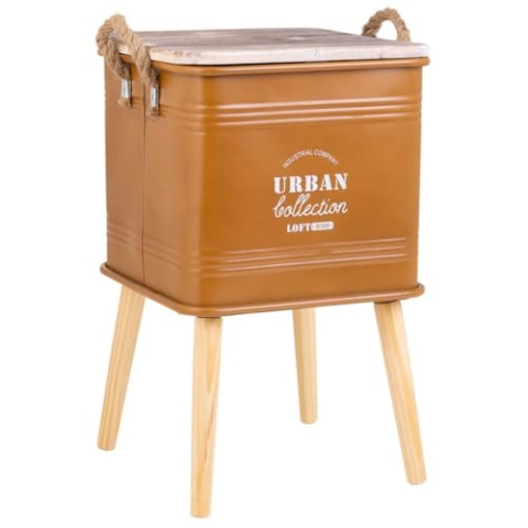 Alexandra House Living Nachttisch, Braun, 34 x 34 x 55 cm