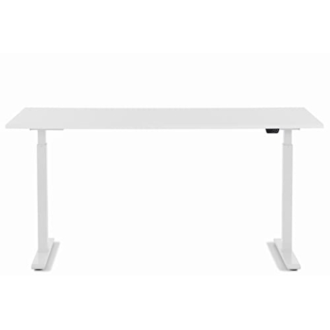 Kare Design Schreibtisch Office höhenverstellbar 160x80cm, Elektrisch höhenverstellbarer Schreibtisch mit Doppelmotor, Stufenlos höhenverstellbares Tischgestell inkl. Tischplatte, Steh-Sitz Pult
