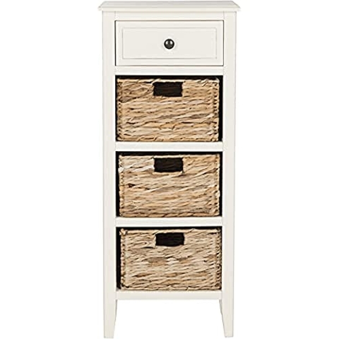 SAFAVIEH Contemporary Wooden Accent Table, in Distressed and White, 30 X 38 X 90.93