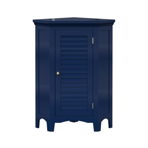 Elegant Home Fashions Glancy Eckschrank freistehend Navy Lamellentür