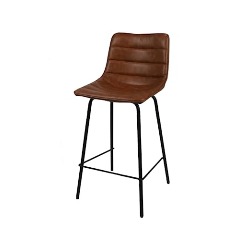 Urban living „Brooklyn“ Zimt-BARHOCKER IN Leder-Effekt 44X47XH66/95CM