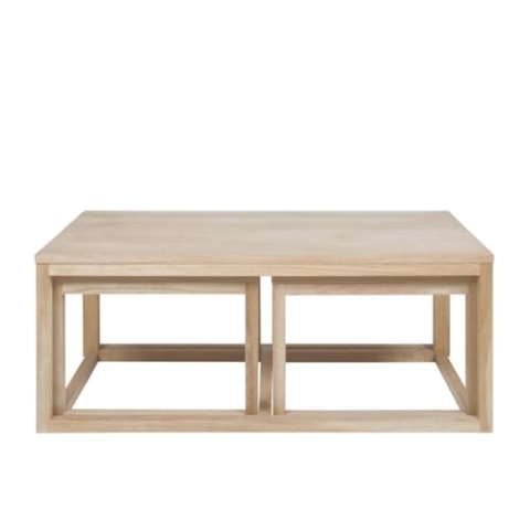 AC Design Furniture Carlotta Couchtisch, B: 120 x T:60 x H: 50 cm, Natur, Massiv/Furnier Eiche, 1 Stk.
