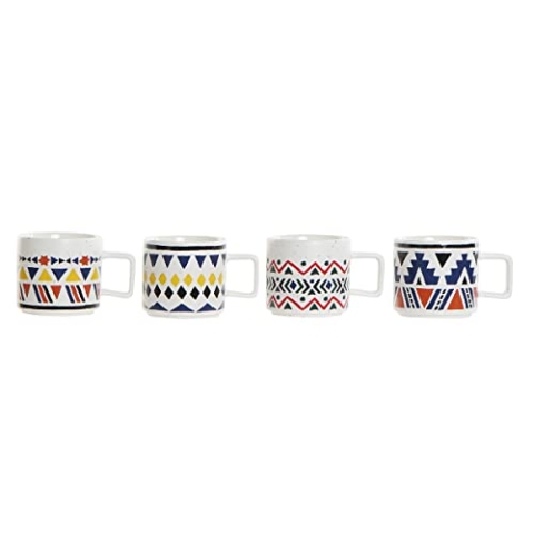 DKD Home Decor Tasse, Steinzeug, Multicolor, Estándar