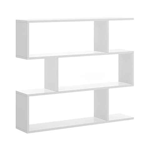 LIQUIDATODO Modernes und günstiges Regal mit 3 Fächern, 110 cm, weiß glänzend 96 cm (H) x 110 cm (L) x 25 cm (T)