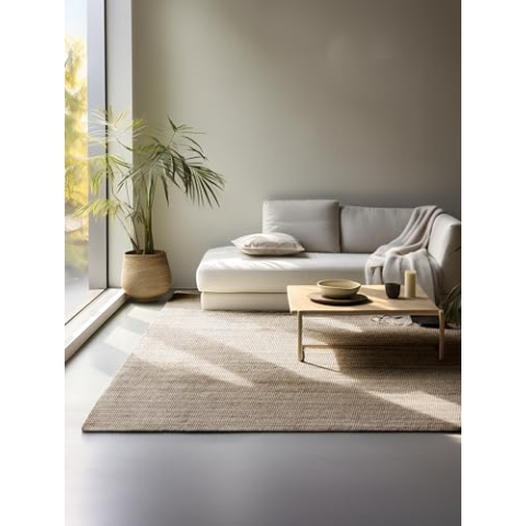 Hanse Home Jute Teppich – Natur Wohnzimmerteppich aus 100% Jute - Handgewebt & Natürlich – Boho Naturfaser Juteteppich für Wohnzimmer, Schlafzimmer, Esszimmer – Natur Grau Braun, 190x280cm