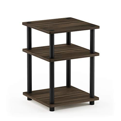 Furinno Mehrzweckregal, Einfache Montage, mit 3 Ebenen, holz, Columbia Walnut/Schwarz, 37.08 x 37.08 x 52.58 cm