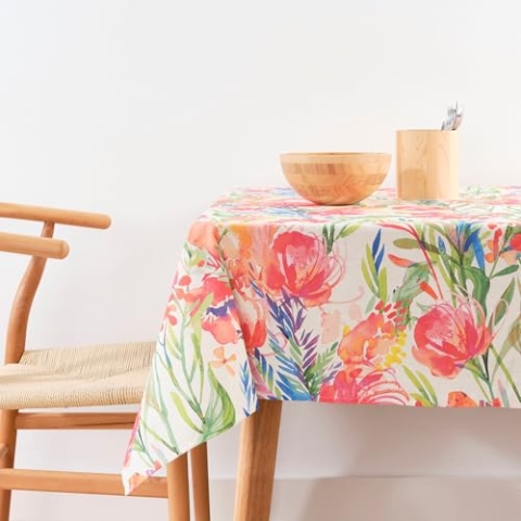Belum 0120-399 Tischdecke, schmutzabweisend, Größe 240 x 155 cm, extra weich, Mehrfarbig, Tischdecke aus 100% Bio-Baumwolle, Stoff aus 100% Bio-Baumwolle