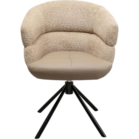 Kare Design Drehstuhl Tasty, Braun, 49 cm Sitzhöhe, Esszimmerstuhl, Polsterstuhl, 360 Grad Drehbar, Wohnzimmer, 82x63x61 cm (H/B/T)