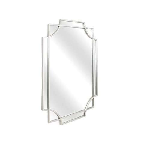 Romimex Wandspiegel, silberfarben, Metall, 61 x 92 x 2 cm