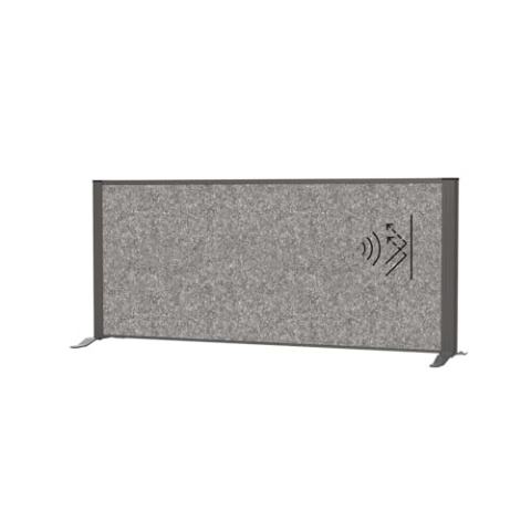 MAUL Tisch Trennwand Akustik MAULconnecto 120x50 cm | Raumteiler für Schreibtisch, Sideboard | Raumtrenner mit Standfüßen | Akustikvlies (4000 g/m²) als Sichtschutz und Schalldämmung