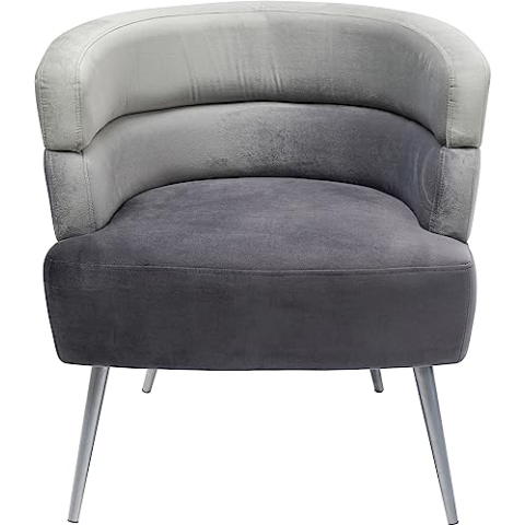 Kare Design Sessel Sandwich Grau, Sessel, Cocktailsessel, Samtoptik, Schlafzimmer, Lounge Sessel, Relax Sessel, Stuhl, Wohnzimmer, Sofa Sessel, 71x65x64 cm (H/B/T)