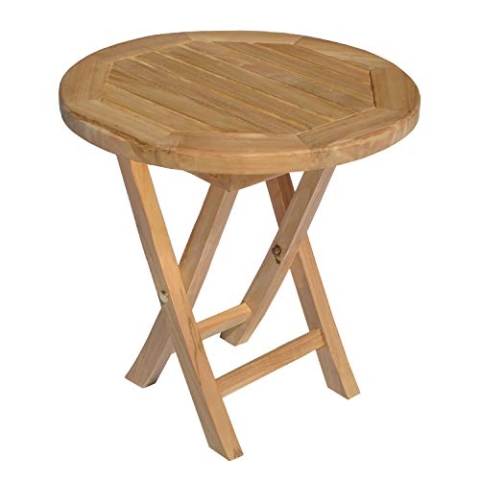 Happy Garden Runder Beistelltisch aus Teakholz 50cm Lombok