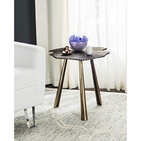 SAFAVIEH Glam Wooden Accent Table, in Brass, 51 X 60 X 52.07