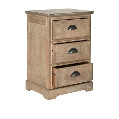 Safavieh Beistelltisch mit DREI Schubladen, Holz, mokkafarben, 43 x 33 x 66.04 cm