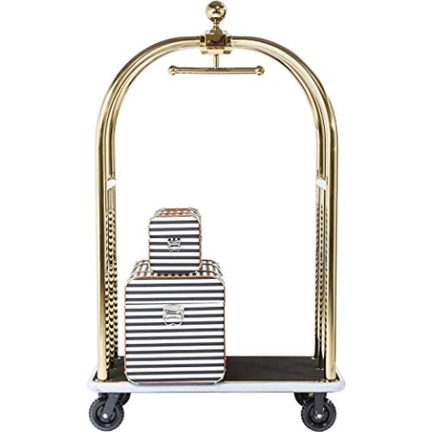 Kare Design VIP Gepäckwagen Vegas, Garderobe, Metall, Gold, 62 x 105 x 186 cm