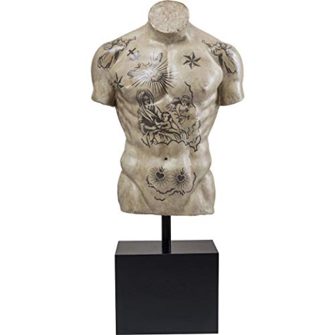 Kare Design Deko Objekt Torso Tattoo, XL, Skulptur, Tattoo-Kunst, Deko Figur, 125x63x35 cm (H/B/T)