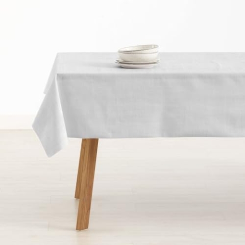 Belum Tischdecke, schmutzabweisend, Größe 300 x 140 cm, extraweich, Hellgrau, 100, Stoff 100% Bio-Baumwolle, einfarbig