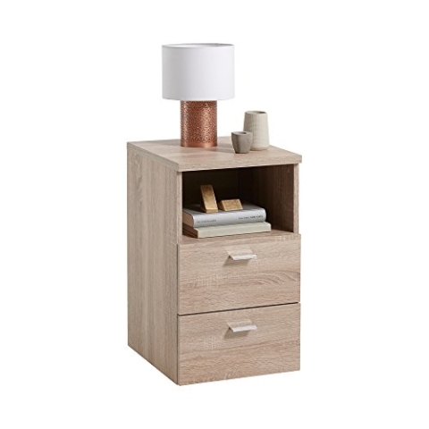 FMD Möbel, 652-001E Nachtkonsole in ausführung eiche nachbildung, melaminharz beschichtete spanplatte maße 35.0 x 61, 5 x 40.0 cm (BHT)