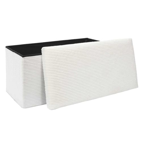 HOME DECO FACTORY, HD0279, Cotele Scott Beige Faltbare Banktruhe, Weichheit, Möbel, Sitz, Faltbare Truhe und Bank, 76x38x38 cm, Sitzhöhe 38 cm, Beige
