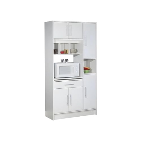 Symbiosis 8070 x 2121 a80 Servierwagen Buffet Mikrowelle Holz weiß 88 x 180 x 40 cm